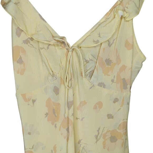 Realisation Par The Hazel In Zinnia Floral Babydoll Silk Mini Dress Dainty - Picture 6 of 10